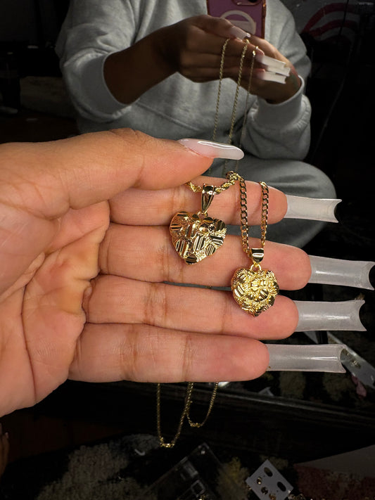 Big Nugget Heart pendant + 20” rope chain