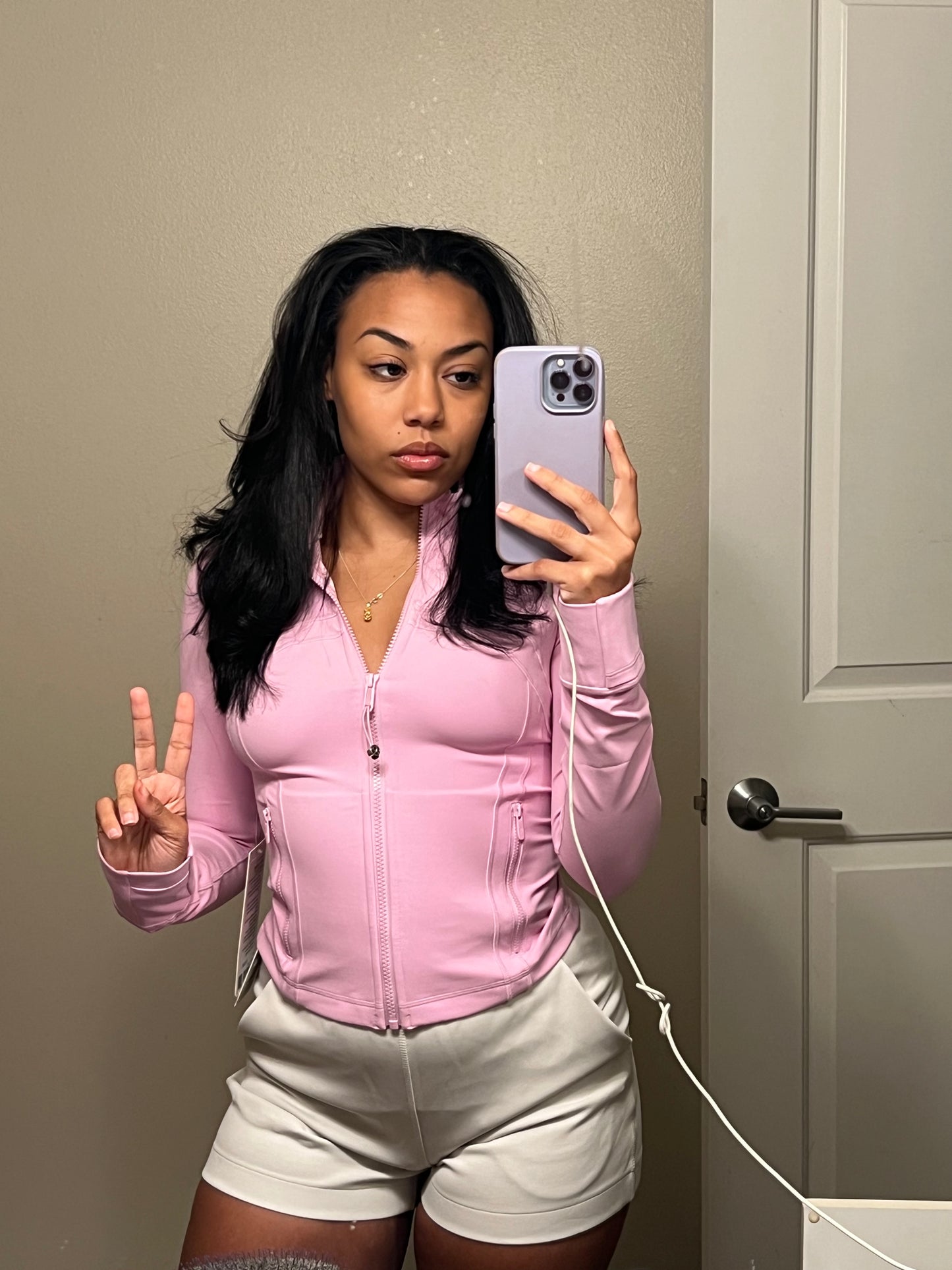 Pretty X LULU Lemon Ribbed Jacket & Biker Short set