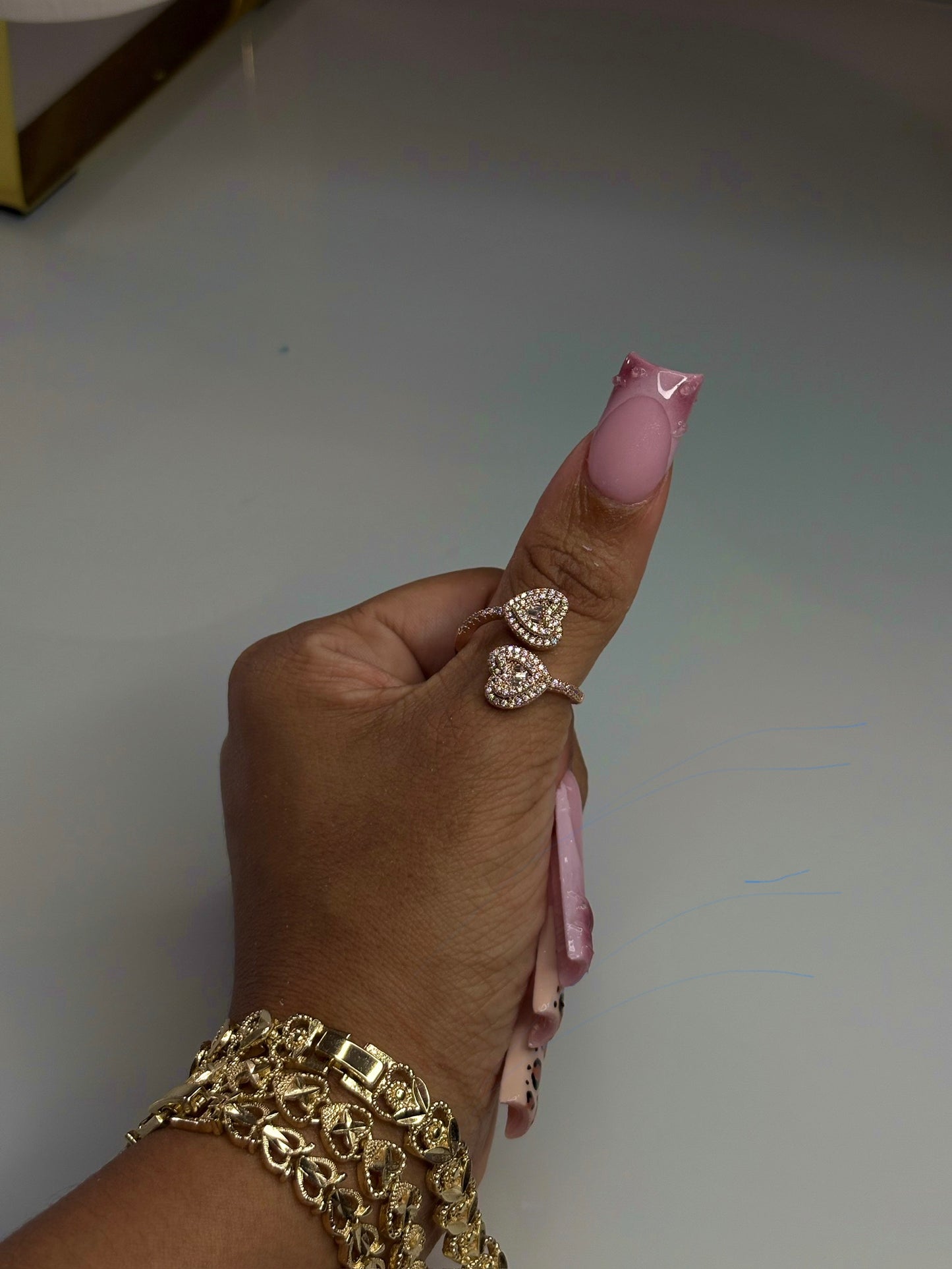 Double Heart Diamond Ring
