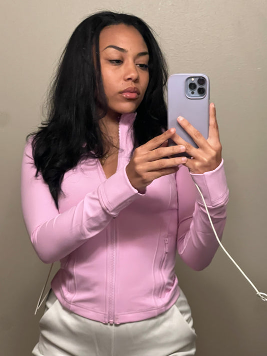 Pretty X LULU Lemon Ribbed Jacket & Biker Short set