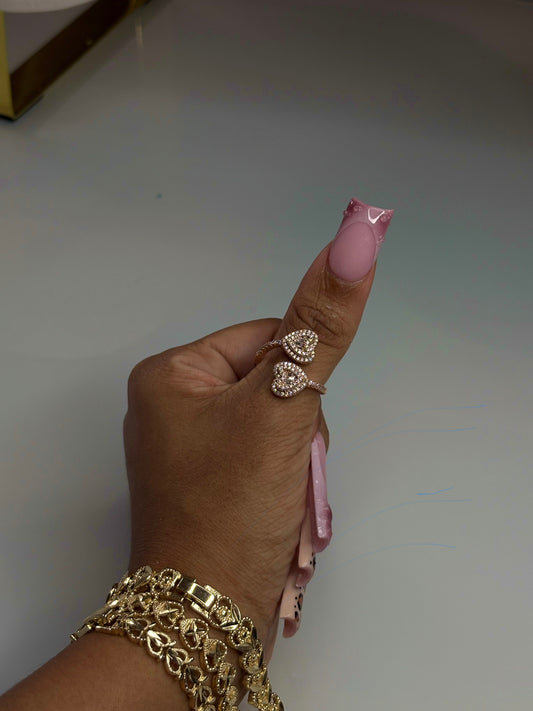 Double Heart Diamond Ring