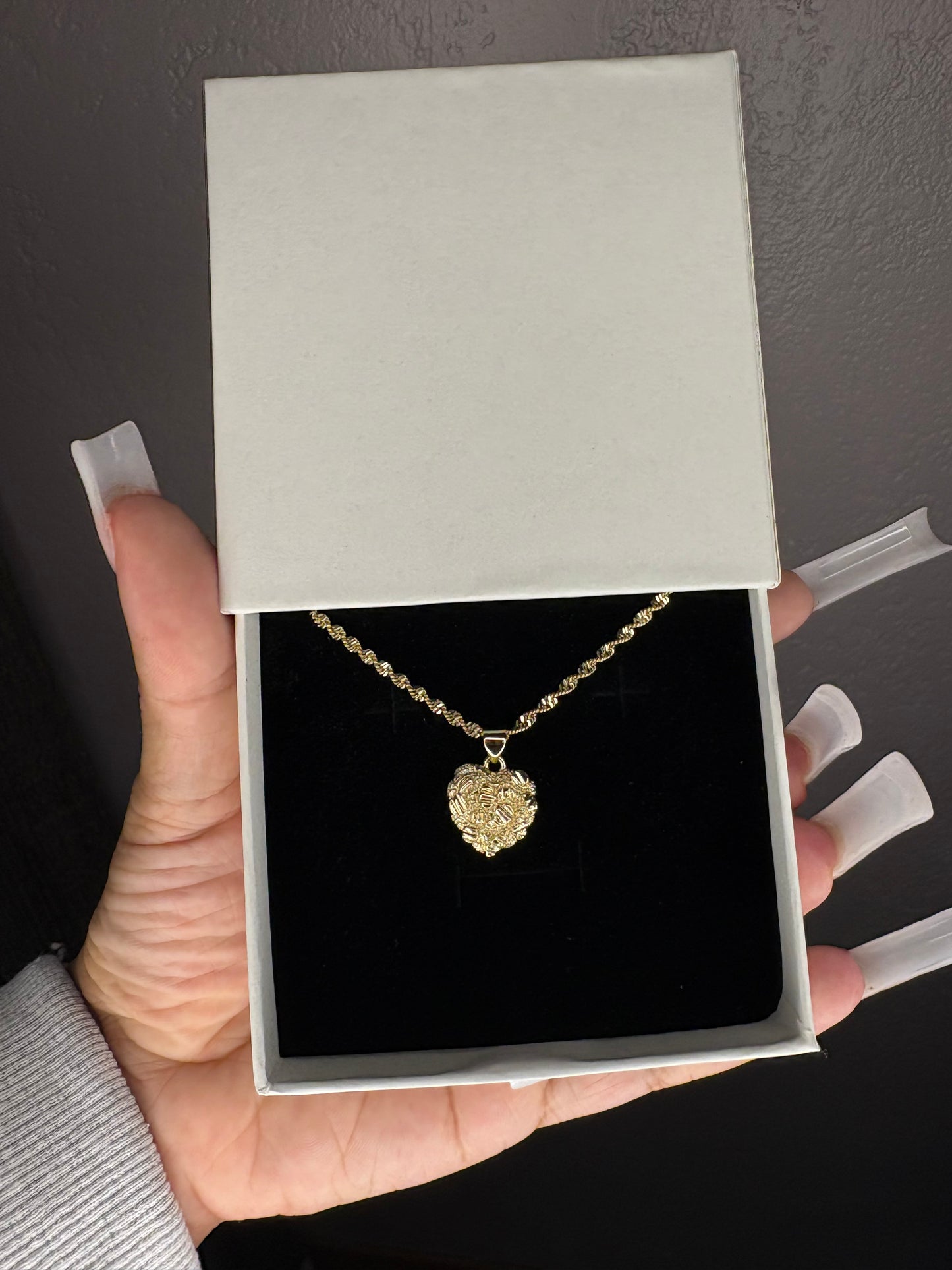 Little Nugget heart pendant + 18” chain